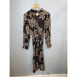 Richard Allen x H&M Print Women’s Dress Geometric Long Sleeve Silky Size 4